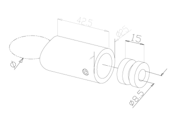 Spacer with blind connection - Model 0760 CAD Drawing